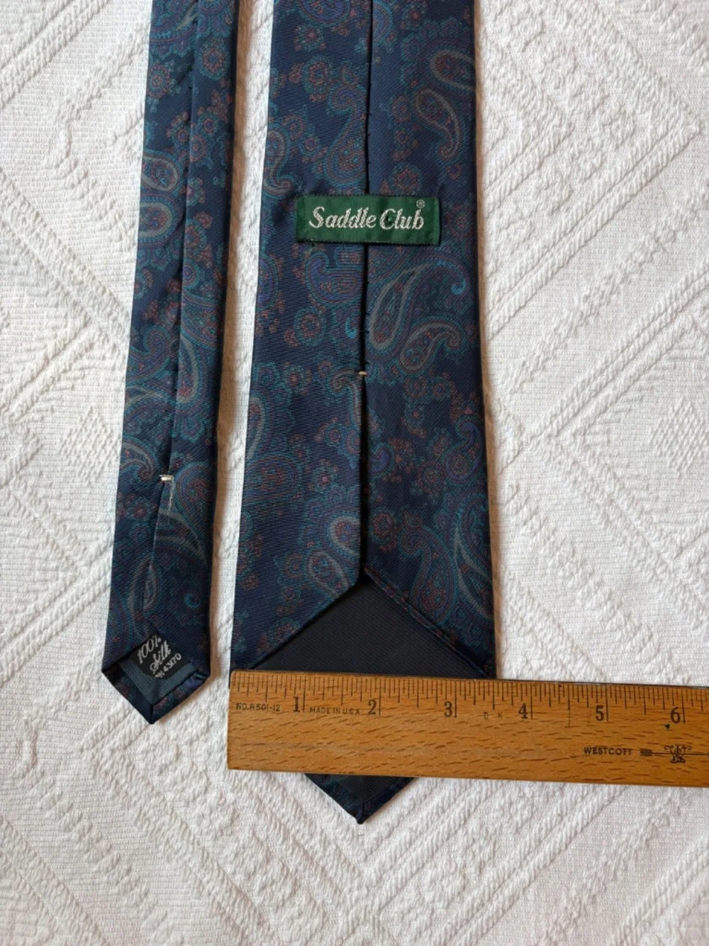 Vintage Saddle Club 100% Silk Paisley Tie